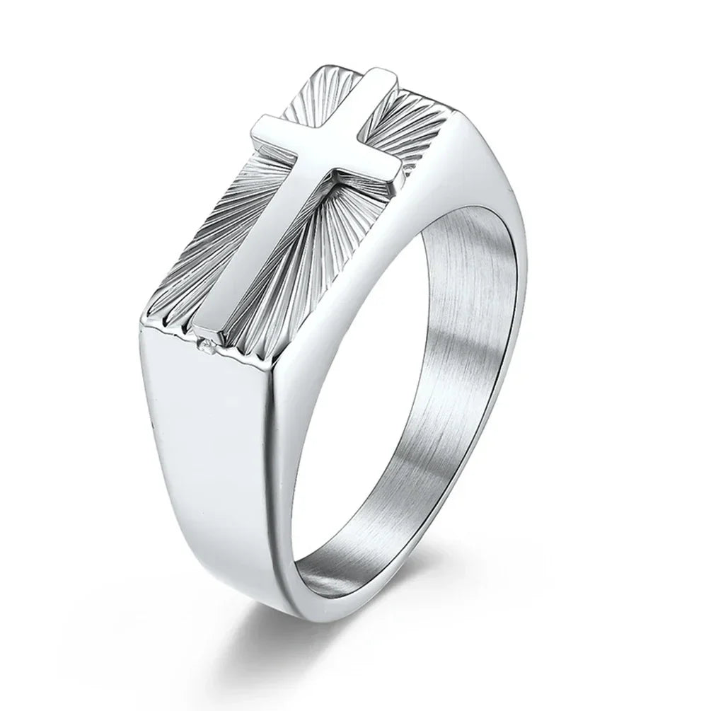 Cross Signet Ring - silver / 11