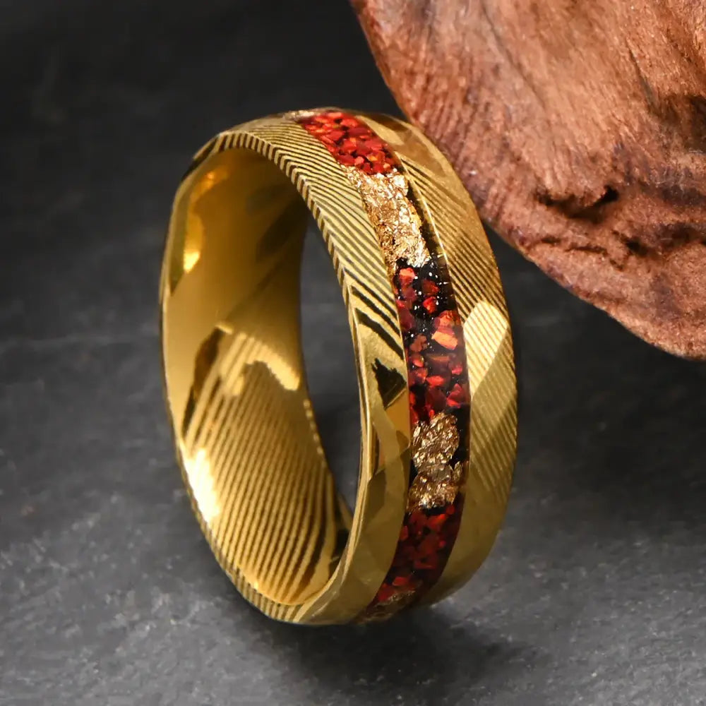 Damascus Gold Ring