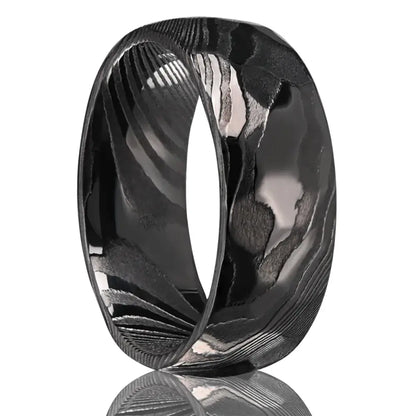 Damascus Gold Wedding Ring - Black / 11.5 - rings