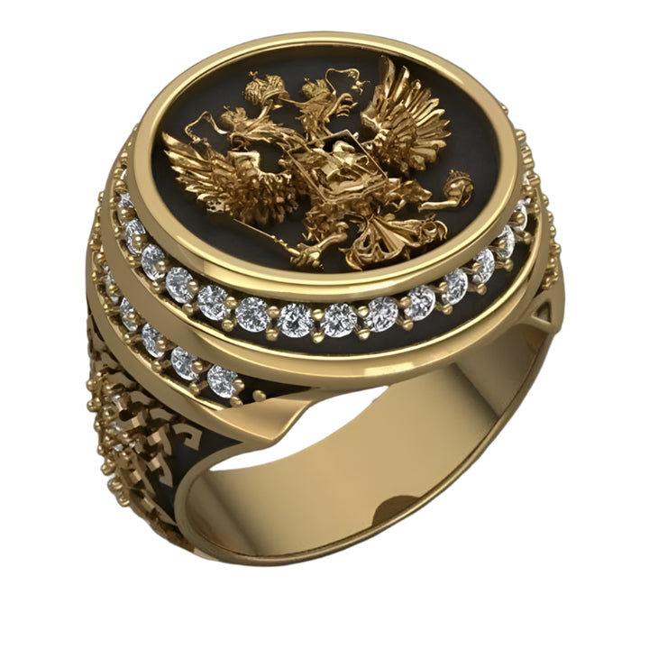 Double Headed Eagle Ring - Gold / 6