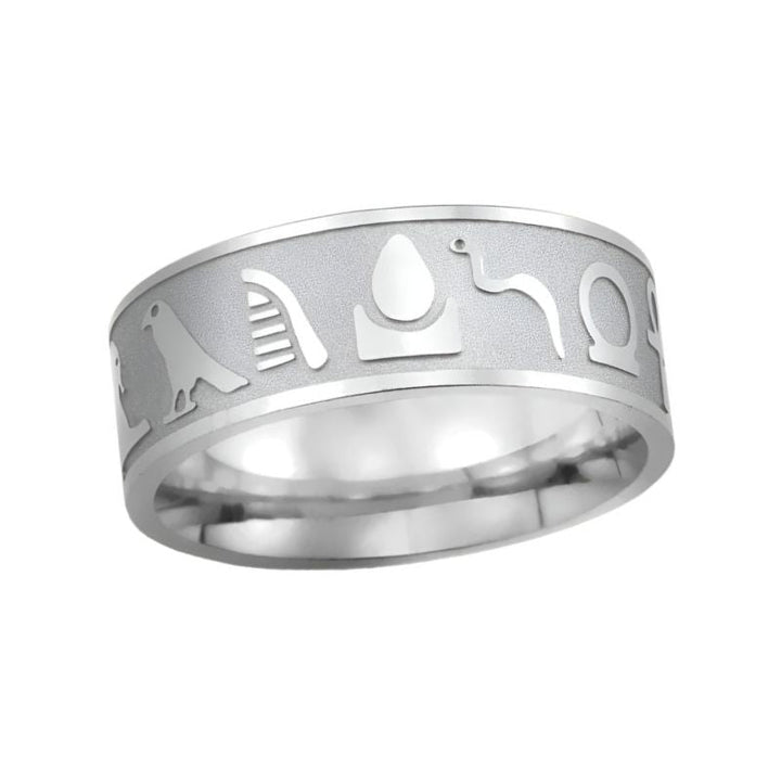Egyptian Scarab Ring - steel / 7