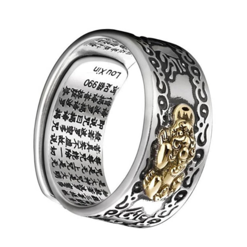 Feng Shui Mantra Ring - silver