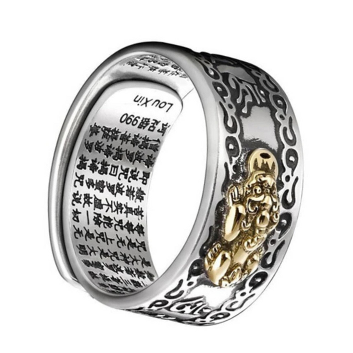Feng Shui Mantra Ring - silver