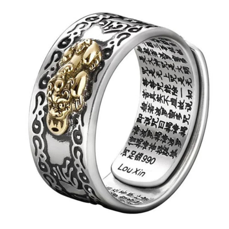 Feng Shui Mantra Ring - silver