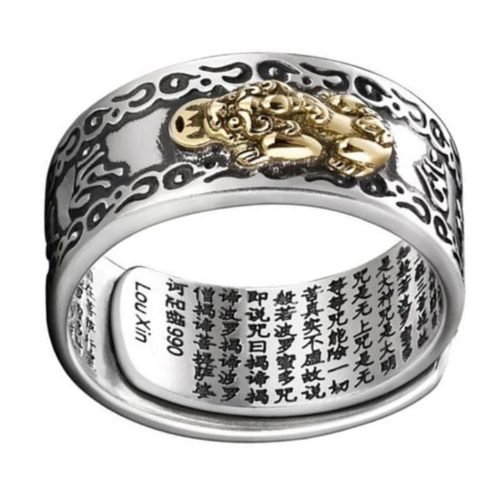 Feng Shui Mantra Ring - silver