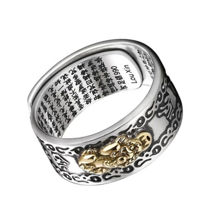 Feng Shui Mantra Ring - silver