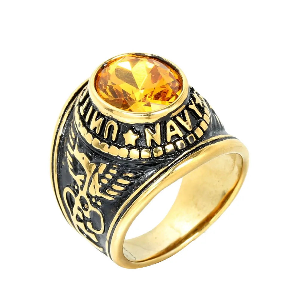 Gemstone Signet Ring - 11 / Yellow