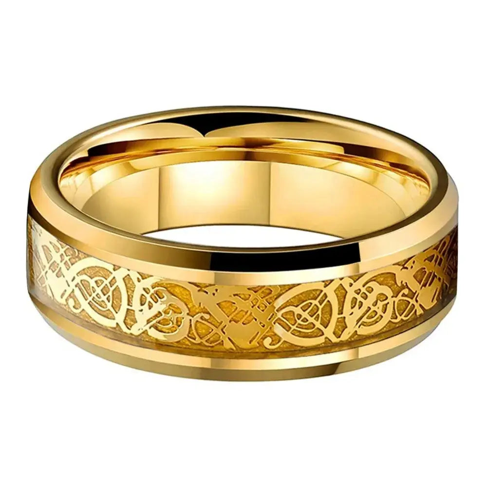 Gold Dragon Tungsten Ring