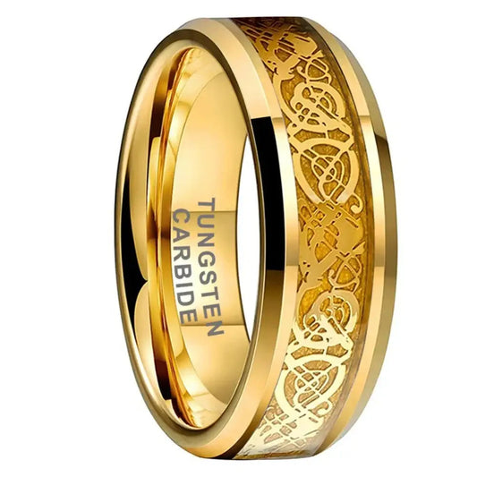 Gold Dragon Tungsten Ring