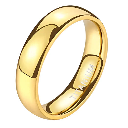 Gold Titanium Ring - 6mm / 4