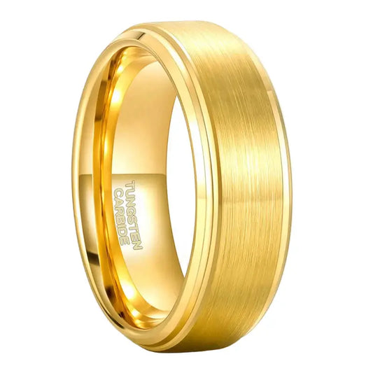 Gold Tungsten Wedding Ring - rings