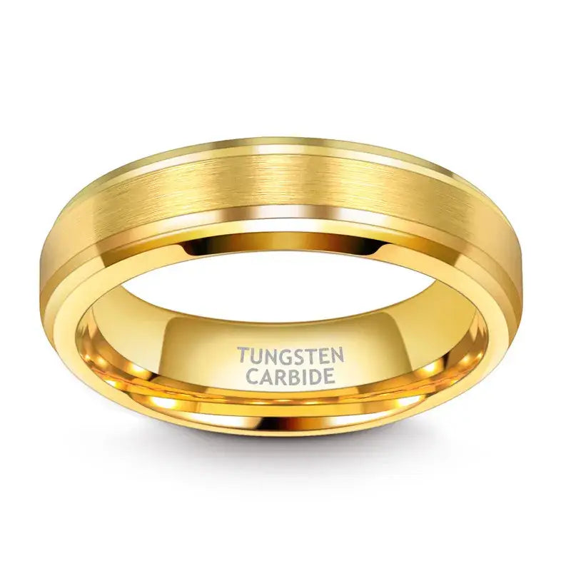 Gold Tungsten Wedding Ring - rings