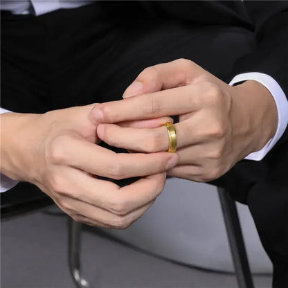Gold Tungsten Wedding Ring - rings