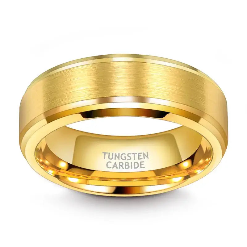 Gold Tungsten Wedding Ring - rings
