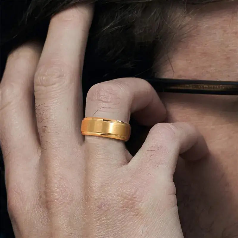 Gold Tungsten Wedding Ring - rings