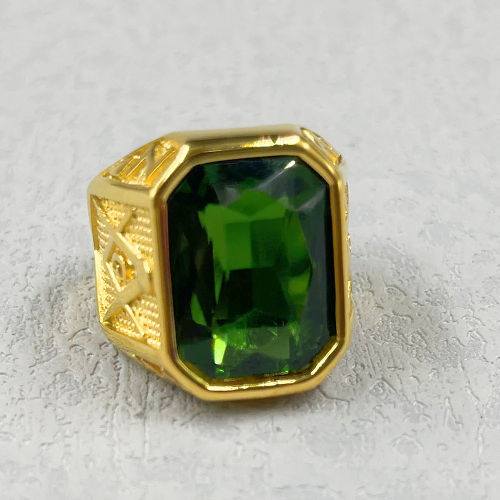 Green Masonic Ring