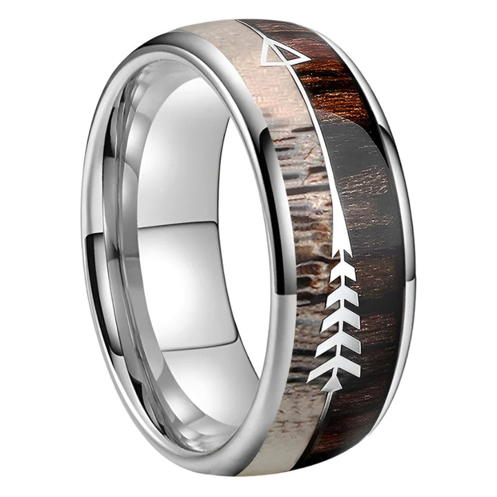 Koa Wood Ring - 8mm Silver / 10