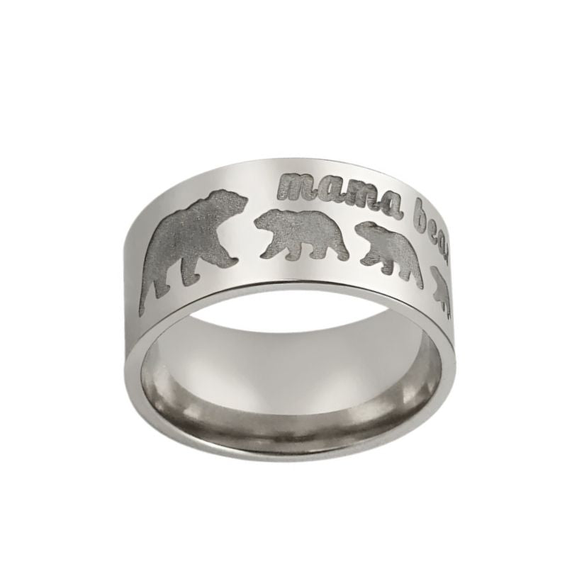 Mama Bear Ring - Steel / 12