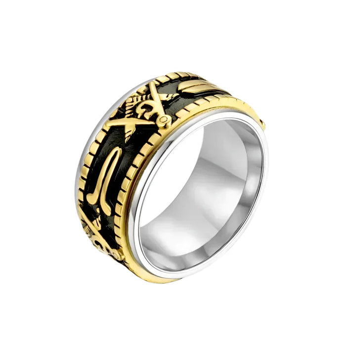 Masonic Signet Ring - 8 / gold and sliver