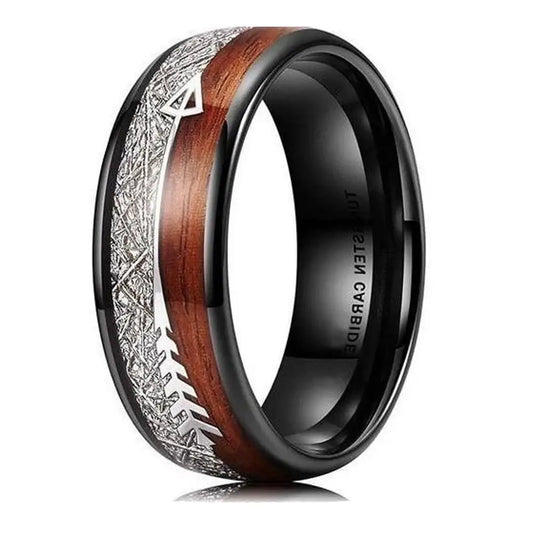 Meteorite Wood Ring - rings