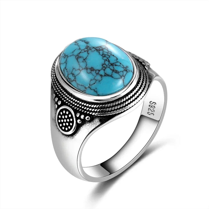 Oval Turquoise Ring - turquoise / 10
