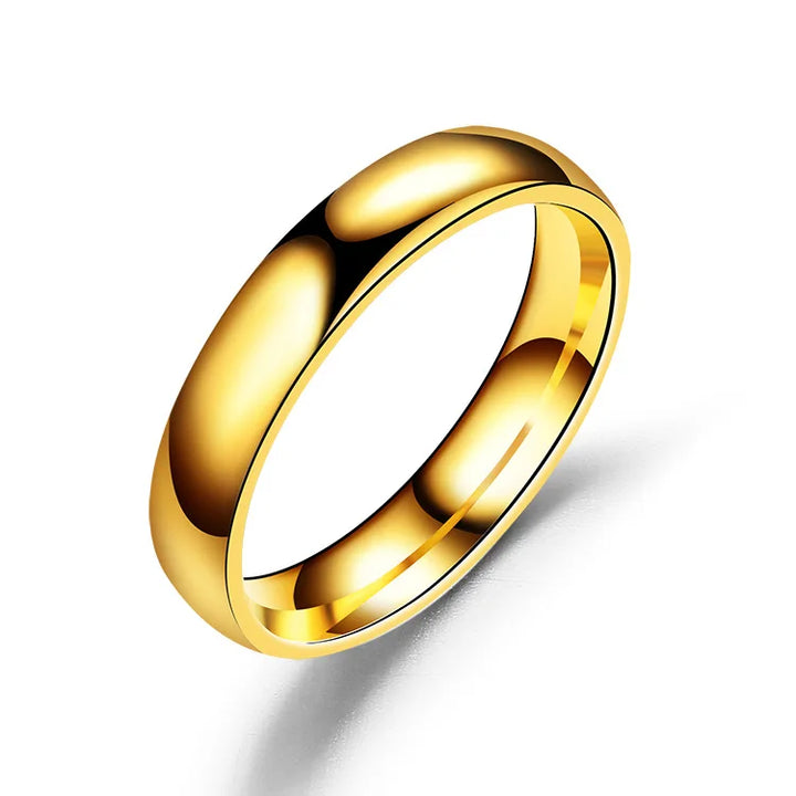 Polished Titanium Ring - Gold / 13