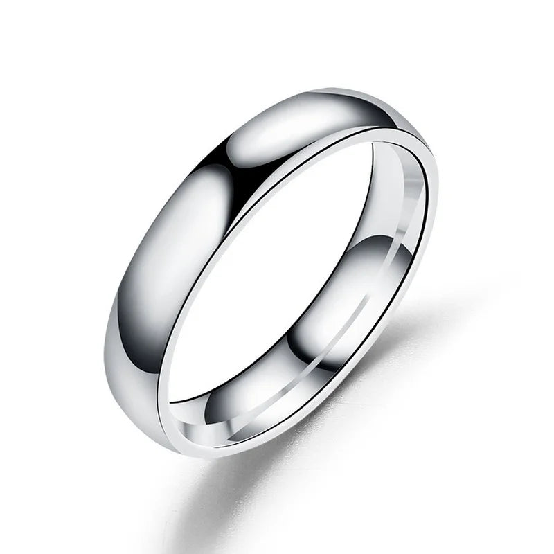 Polished Titanium Ring - Silver / 8