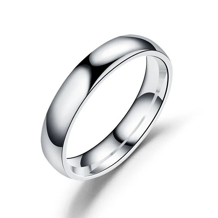 Polished Titanium Ring - Silver / 8