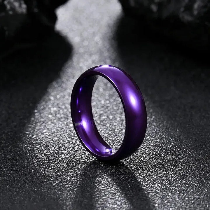 purple titanium wedding band
