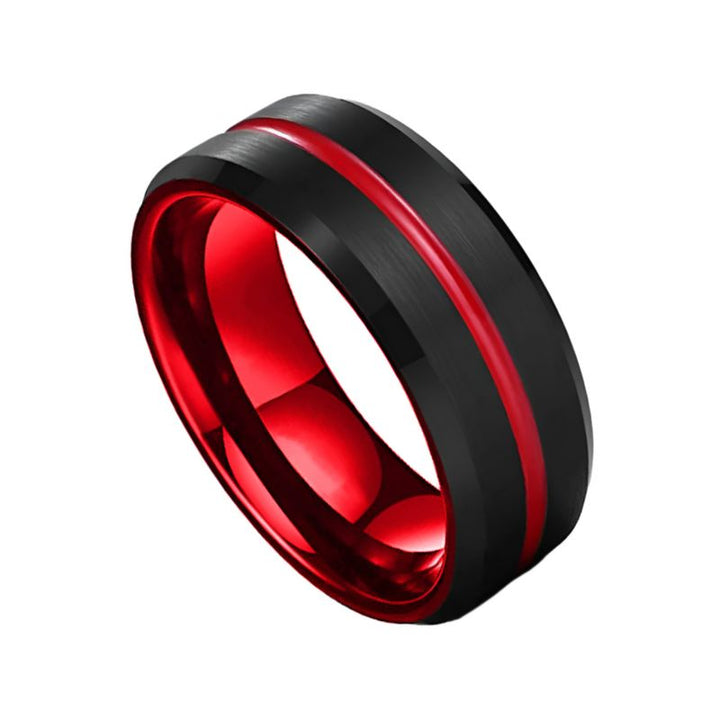Red and Black Tungsten Ring