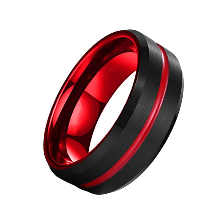 Red and Black Tungsten Ring