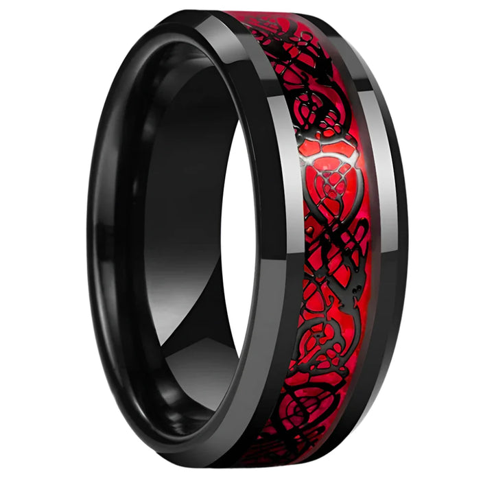 Red and Black Tungsten Ring 