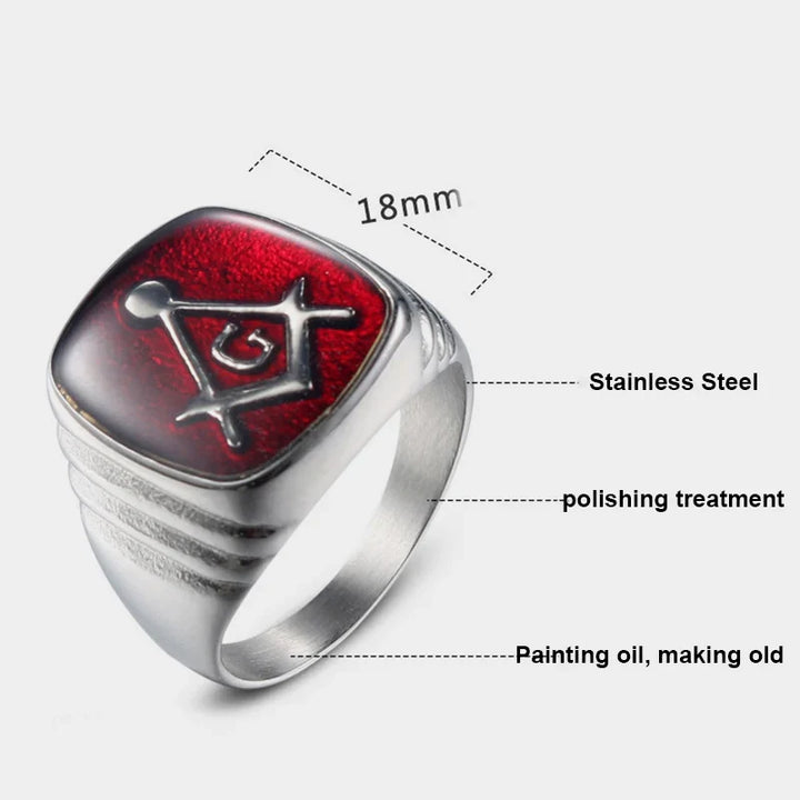 Red Masonic Ring