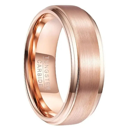 Rose Gold Tungsten Carbide Ring - rings