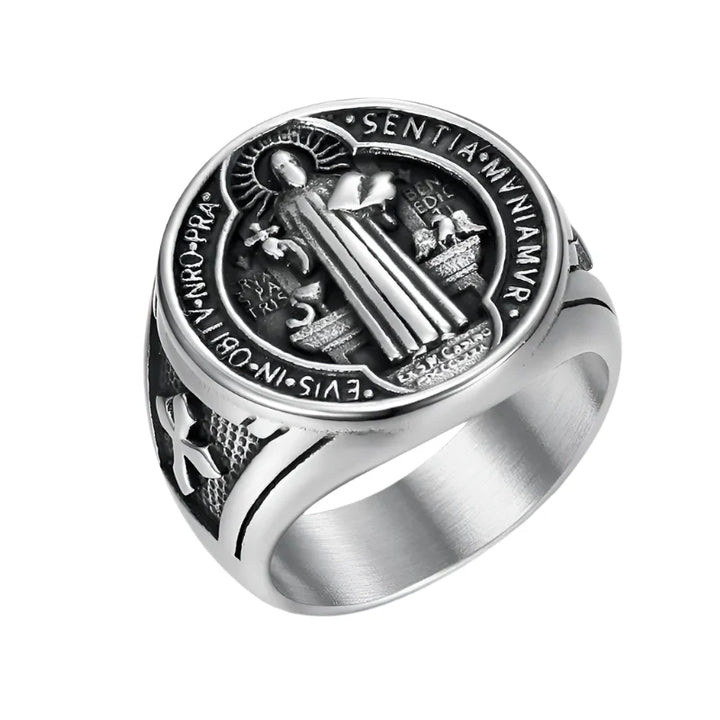 Saint Benedict Medal Ring - silver / 13