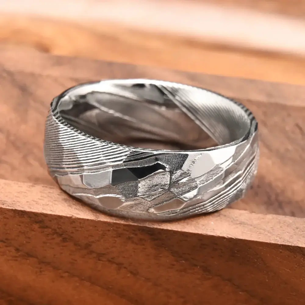 Silver Damascus Ring - rings