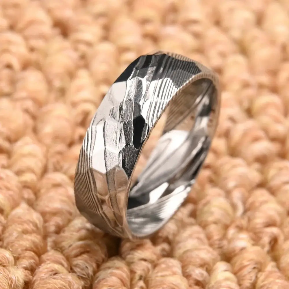Silver Damascus Ring - rings