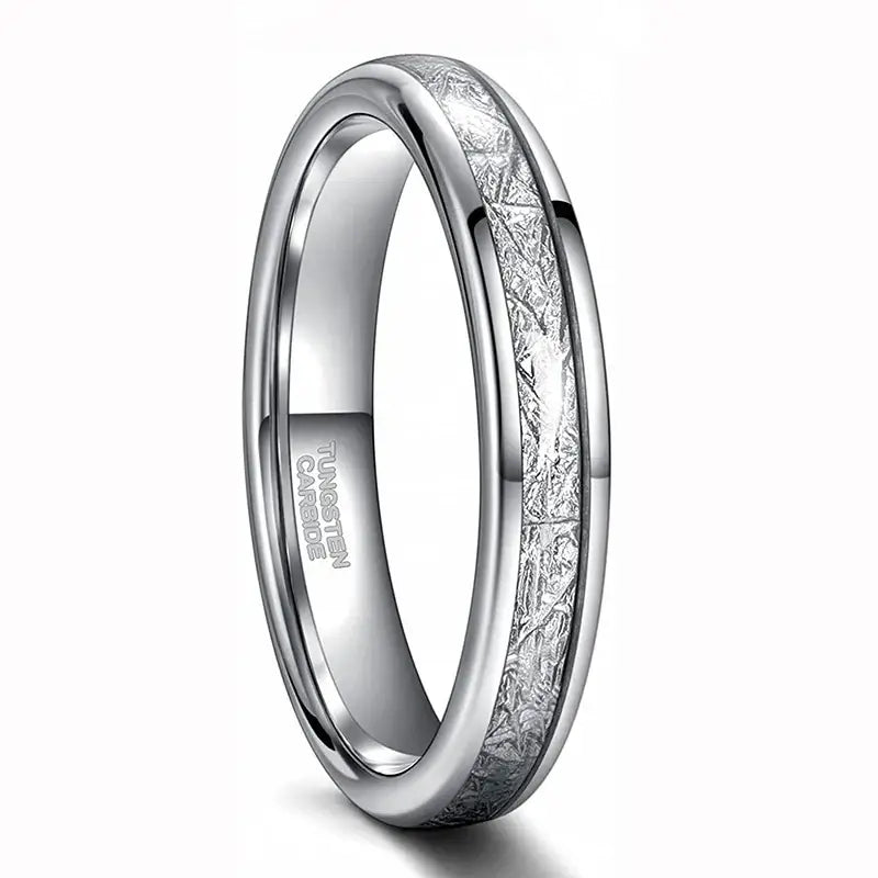 Silver Meteorite Ring - 4mm / 7 - rings