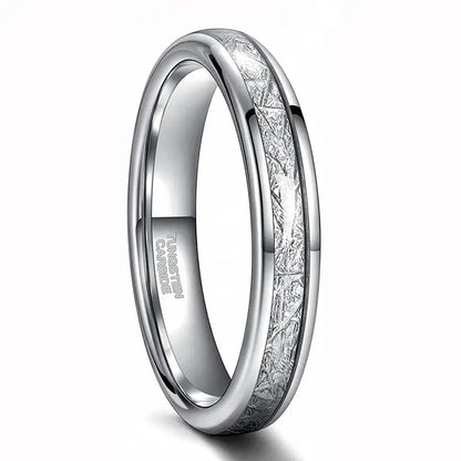 Silver Meteorite Ring - 4mm / 7 - rings