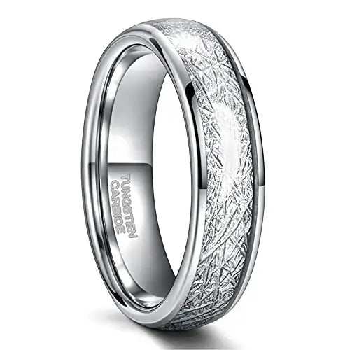 Silver Meteorite Ring - 6mm / 6.5 - rings