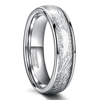Silver Meteorite Ring - 6mm / 6.5 - rings