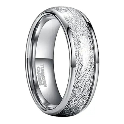 Silver Meteorite Ring - 8mm / 6.5 - rings