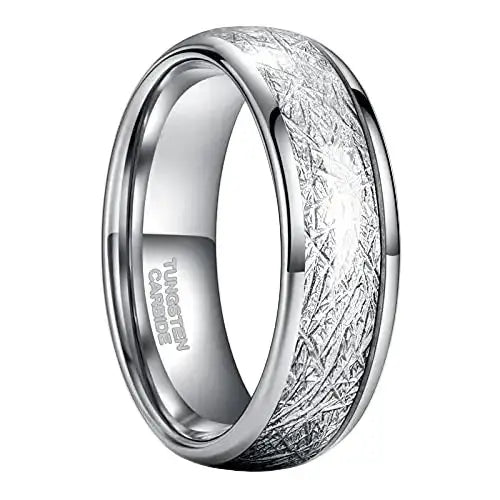 Silver Meteorite Ring - 8mm / 6.5 - rings