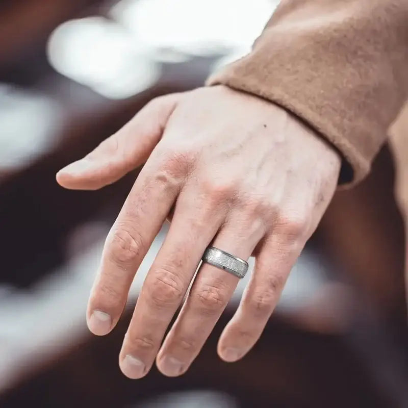 Silver Meteorite Ring - rings