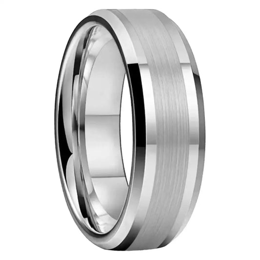 Silver Tungsten Carbide Ring - rings