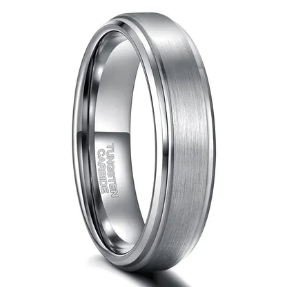 Silver Tungsten Engagement Ring for Her - rings