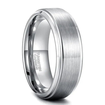 Silver Tungsten Engagement Ring for Her - rings