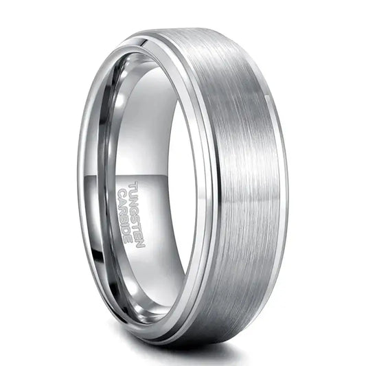 Silver Tungsten Engagement Ring for Her - rings