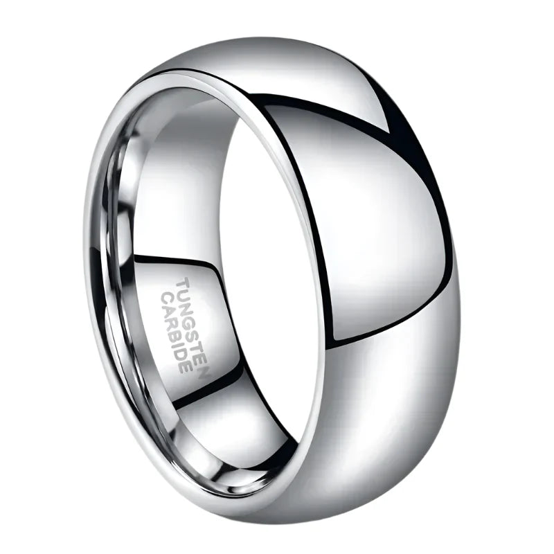 Silver Tungsten Ring - 8mm / 8.5