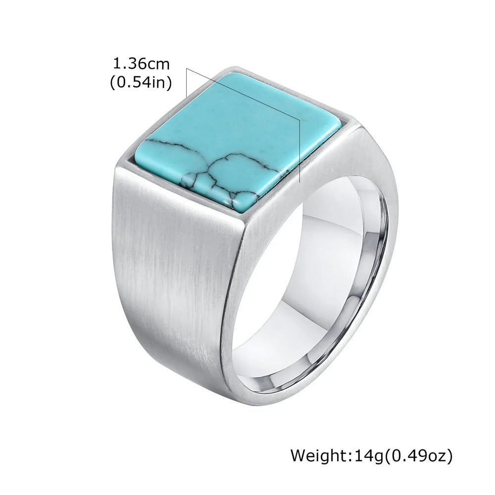 Square Turquoise Ring - 9 / Turquoise